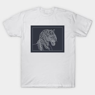 Horse line art illustration, Equine design, Equestrian minimalist art, Horse lovers gifts, Horse show mom. T-Shirt